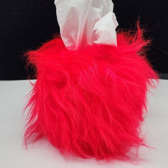 Vintage Kitschy Santa Claus Fuzzy Tissue Box Cover Holder Christmas Holiday Deco - Picture 4 of 7